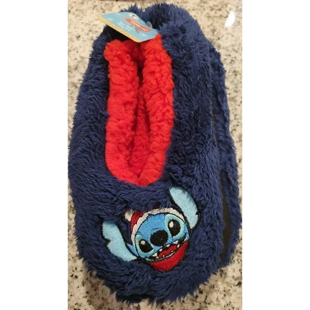 ❤️Disney Lilo & STITCH Faux Fur Sherpa Slipper Socks Anti Slip Sz 7 - 9.5 one Sz